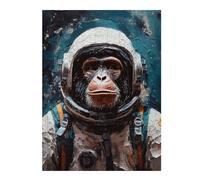 Puzzles for Adults 500 PCS Chimp Astronaut Jigsaws for Adults Hands-on Game Precision Cutting Fun at Home Activities, 500 PCS