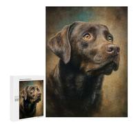 Puzzles for Adults 500 PCS Chocolate Labrador Portrait Jigsaw for Adults Relaxing Games Presents for Women Challenging Game Gifts 500 PCS