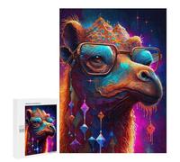 Puzzles for Adults 500 PCS Colorful Camel with Glasses Jigsaw Puzzles for Teenagerss Stress Reliever Educational Challenge Christmas Birthday Gifts 500 PCS