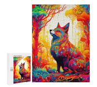 Puzzles for Adults 500 PCS Colorful Fox in Fantasy Forest-1 Puzzle for Adults Family Games Hand Speed Race Unique Birthday And Xmas Gifts 500 PCS