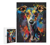 Puzzles for Adults 500 PCS Colorful Italian Greyhound Art Print Jigsaw for Teenagerss Pattern Assembly Parent-child Interaction Beautiful Design Game 500 PCS