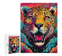 Puzzles for Adults 500 PCS Colorful Jaguar Art Print Puzzles for Teenagers Staycation Kill Time Help The Brain Exercise Unique Birthday And Xmas Gifts 500 PCS