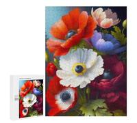 Puzzles for Adults 500 PCS Colorful Poppy Flower Bouquet Jigsaw for Teenagerss Pattern Assembly Parent-child Interaction Beautiful Design Game 500 PCS