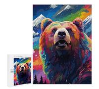 Puzzles for Adults 500 PCS Colorful Rainbow Bear Art Puzzle For Teenagers Improve Memory Challenging To Complete Challenging Family Fun Game 500 PCS