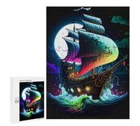 Puzzles for Adults 500 PCS Colorful Sailing Ship at Night -1 Puzzles for Adults Hands-on Game But Fun And Humorous Christmas Birthday Gifts 500 PCS