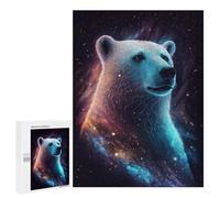 Puzzles for Adults 500 PCS Cosmic Polar Bear Artwork Jigsaws for Adults Puzzle Difficult Challenge Help The Brain Exercise Unique Challenge Game 500 PCS