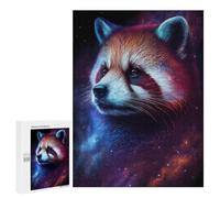Puzzles for Adults 500 PCS Cosmic Red Panda Art Print-7 Jigsaw for Teenagerss Pattern Assembly Parent-child Interaction Beautiful Design Game 500 PCS