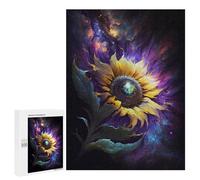 Puzzles for Adults 500 PCS Cosmic Sunflower Art Print-1 Jigsaw for Teenagerss Pattern Assembly Parent-child Interaction Beautiful Design Game 500 PCS