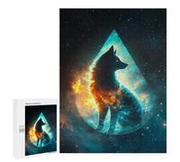 Puzzles for Adults 500 PCS Cosmic Wise Fox Jigsaw for Adults Relaxing Games Analysis And Logic Unique Birthday And Xmas Gifts 500 PCS