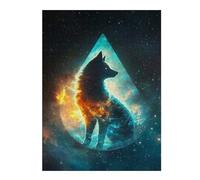 Puzzles for Adults 500 PCS Cosmic Wise Fox Jigsaws for Adults Hands-on Game Precision Cutting Fun at Home Activities, 500 PCS
