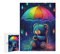 Puzzles for Adults 500 PCS Cute Bear Rainbow Rain Jigsaw Puzzles for Teenagerss Stress Reliever Educational Challenge Christmas Birthday Gifts 500 PCS