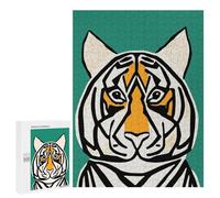 Puzzles for Adults 500 PCS Cute Tropical Tiger Jigsaw for Teenagerss Pattern Assembly Parent-child Interaction Beautiful Design Game 500 PCS