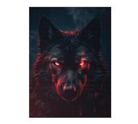 Puzzles for Adults 500 PCS Dangerous Wolf Red Eyes Jigsaws for Adults Hands-on Game Precision Cutting Fun at Home Activities, 500 PCS