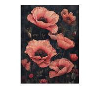 Puzzles for Adults 500 PCS Dark Red Poppies Charm Jigsaws for Adults Hands-on Game Precision Cutting Fun at Home Activities, 500 PCS