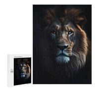 Puzzles for Adults 500 PCS Dark Royal Lion Portrait Jigsaw for Adults Relaxing Games Analysis And Logic Unique Birthday And Xmas Gifts 500 PCS