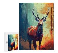 Puzzles for Adults 500 PCS Deer in Autumn Forest Puzzles for Adults Family Games Stress Reliever Unique Birthday And Xmas Gifts 500 PCS