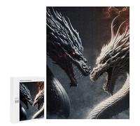 Puzzles for Adults 500 PCS Dragon Duel Black Vs White Puzzles for Adults Hands-on Game But Fun And Humorous Christmas Birthday Gifts 500 PCS