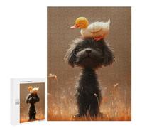 Puzzles for Adults 500 PCS Duck on Dog's Head Puzzles for Teenagers Staycation Kill Time Help The Brain Exercise Unique Birthday And Xmas Gifts 500 PCS