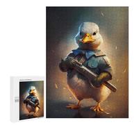 Puzzles for Adults 500 PCS Duck Soldier with Gun Jigsaw for Adults Relaxing Games Analysis And Logic Unique Birthday And Xmas Gifts 500 PCS