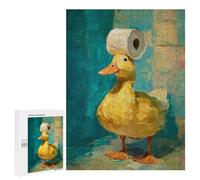 Puzzles for Adults 500 PCS Duck with Toilet Paper Roll on Head Puzzles for Teenagers Staycation Kill Time Help The Brain Exercise Unique Birthday And Xmas Gifts 500 PCS
