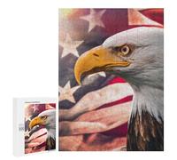 Puzzles for Adults 500 PCS Eagle American Flag Background Puzzles for Adults Hands-on Game But Fun And Humorous Christmas Birthday Gifts 500 PCS