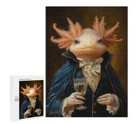 Puzzles for Adults 500 PCS Elegant Axolotl Gentleman Portrait Jigsaw for Adults Relaxing Games Analysis And Logic Unique Birthday And Xmas Gifts 500 PCS
