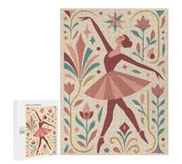 Puzzles for Adults 500 PCS Elegant Ballerina Art Deco Illustration Jigsaw for Teenagerss Pattern Assembly Parent-child Interaction Beautiful Design Game 500 PCS