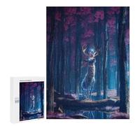 Puzzles for Adults 500 PCS Enchanted Forest with Glowing Deer Puzzle for Adults Family Games Hand Speed Race Unique Birthday And Xmas Gifts 500 PCS