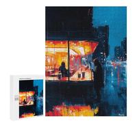 Puzzles for Adults 500 PCS Expressionist Urban Night Café - Bold Cinematic Cityscape Jigsaws for Adults Relaxing Games Enhance Memory Unique Birthday And Xmas Gifts 500 PCS