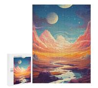 Puzzles for Adults 500 PCS Fantasy Desert Landscape with River Jigsaw for Teenagerss Pattern Assembly Parent-child Interaction Beautiful Design Game 500 PCS