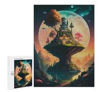 Puzzles for Adults 500 PCS Fantasy Floating Island -4 Puzzles for Adults Hands-on Game But Fun And Humorous Christmas Birthday Gifts 500 PCS