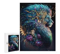Puzzles for Adults 500 PCS Fantasy Lion Art Print-10 Jigsaw for Teenagerss Pattern Assembly Parent-child Interaction Beautiful Design Game 500 PCS