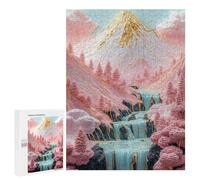 Puzzles for Adults 500 PCS Fantasy Pink Mountain Landscape Jigsaws for Adults Puzzle Difficult Challenge Help The Brain Exercise Unique Challenge Game 500 PCS