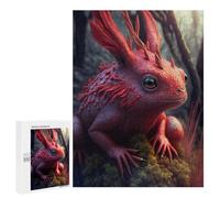Puzzles for Adults 500 PCS Fantasy Red Lizard in Forest Puzzles for Adults Family Games Stress Reliever Unique Birthday And Xmas Gifts 500 PCS