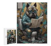Puzzles for Adults 500 PCS Fat Dog Toilet Jigsaw for Adults Relaxing Games Analysis And Logic Unique Birthday And Xmas Gifts 500 PCS