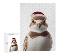 Puzzles for Adults 500 PCS Festive Plover Bird with Santa Hat Jigsaw for Adults Relaxing Games Analysis And Logic Unique Birthday And Xmas Gifts 500 PCS