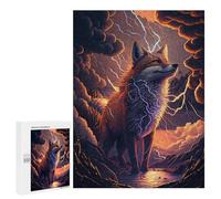 Puzzles for Adults 500 PCS Fox Lightning Storm Jigsaw for Teenagerss Pattern Assembly Parent-child Interaction Beautiful Design Game 500 PCS
