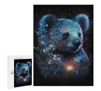 Puzzles for Adults 500 PCS Galactic Bear with Flowers -1 Jigsaw Puzzles for Teenagerss Stress Reliever Educational Challenge Christmas Birthday Gifts 500 PCS