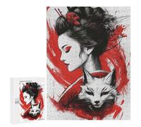Puzzles for Adults 500 PCS Geisha And Fox Jigsaws for Adults Relaxing Games Enhance Memory Unique Birthday And Xmas Gifts 500 PCS