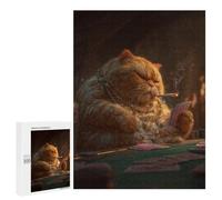 Puzzles for Adults 500 PCS Glamorous Cat Gambler-1 Puzzles for Teenagers Staycation Kill Time Help The Brain Exercise Unique Birthday And Xmas Gifts 500 PCS