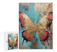 Puzzles for Adults 500 PCS Golden Butterfly Jigsaw for Teenagerss Pattern Assembly Parent-child Interaction Beautiful Design Game 500 PCS