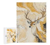 Puzzles for Adults 500 PCS Golden Deer Abstract Art Print-1 Jigsaw Puzzles for Adults But Fun And Humorous for Birthday, Chrismas Christmas Birthday Gifts 500 PCS