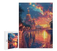 Puzzles for Adults 500 PCS Golden Domes Reflecting Twilight's Glow Puzzle For Teenagers Improve Memory Challenging To Complete Challenging Family Fun Game 500 PCS