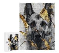 Puzzles for Adults 500 PCS Golden German Shepherd Art Print Jigsaws for Adults Puzzle Difficult Challenge Help The Brain Exercise Unique Challenge Game 500 PCS