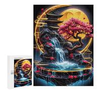 Puzzles for Adults 500 PCS Golden Kintsugi Waterfall Jigsaw for Adults Relaxing Games Analysis And Logic Unique Birthday And Xmas Gifts 500 PCS