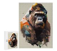 Puzzles for Adults 500 PCS Gorilla Geometric Art Puzzles for Adults Hands-on Game But Fun And Humorous Christmas Birthday Gifts 500 PCS
