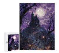 Puzzles for Adults 500 PCS Halloween Haunted House Scene -2 Puzzle For Teenagers Improve Memory Challenging To Complete Challenging Family Fun Game 500 PCS