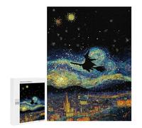Puzzles for Adults 500 PCS Halloween Night Sky Art Print Puzzle For Teenagers Improve Memory Challenging To Complete Challenging Family Fun Game 500 PCS