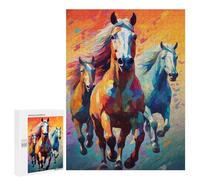 Puzzles for Adults 500 PCS Horse Geometric Art Puzzles for Adults Hands-on Game But Fun And Humorous Christmas Birthday Gifts 500 PCS