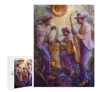 Puzzles for Adults 500 PCS Jazz Musicians Playing Saxophones Jigsaws for Adults Puzzle Difficult Challenge Help The Brain Exercise Unique Challenge Game 500 PCS